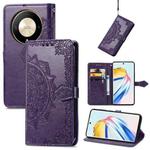 For Honor X9b Mandala Flower Embossed Leather Phone Case(Purple)