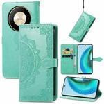 For Honor Magic6 Lite Mandala Flower Embossed Leather Phone Case(Green)