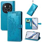 For Honor Magic6 Pro Mandala Flower Embossed Leather Phone Case(Blue)