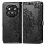 For Honor Magic6 Mandala Flower Embossed Leather Phone Case(Black)