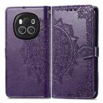 For Honor Magic6 Mandala Flower Embossed Leather Phone Case(Purple)