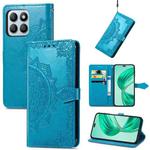 For Honor X8b Mandala Flower Embossed Leather Phone Case(Blue)