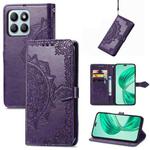 For Honor X8b Mandala Flower Embossed Leather Phone Case(Purple)