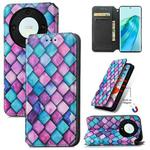 For Honor X40 CaseNeo Colorful Magnetic RFID Anti-theft Leather Phone Case(Purple)