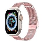 Milan Metal Steel Mesh Integrated Buckle Watch Band For Apple Watch Ultra 49mm / Series 8&7 45mm(Pink)