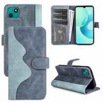 For wiko T10 Stitching Horizontal Flip Leather Phone Case(Blue)