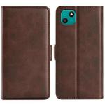 For Wiko T10 Dual-side Magnetic Buckle Horizontal Flip Leather Phone Case(Brown)