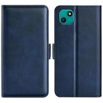 For Wiko T10 Dual-side Magnetic Buckle Horizontal Flip Leather Phone Case(Dark Blue)