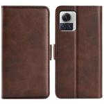 For Motorola Moto X30 Pro Dual-side Magnetic Buckle Horizontal Flip Leather Phone Case(Brown)