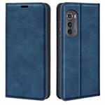 For Motorola Moto Edge 2022 Retro-skin  Magnetic Suction Leather Phone Case(Dark Blue)