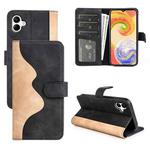 For Samsung Galaxy A04 Stitching Horizontal Flip Leather Phone Case(Black)