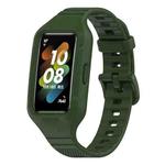 For Huawei Band 7 / 6 / 6 Pro Dotted Plaid Color Buckle Integrated Watch Band(Army Green)