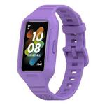 For  Huawei Band 7 / 6 / 6 Pro Dotted Plaid Color Buckle Integrated Watch Band(Purple)