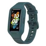 For Huawei Band 7 / 6 / 6 Pro Dotted Plaid Color Buckle Integrated Watch Band(Dark Cyan)