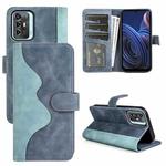 For ZTE Blade A72  Stitching Horizontal Flip Leather Phone Case(Blue)