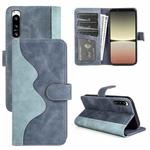 For Sony Xperia 5 IV Stitching Horizontal Flip Leather Phone Case(Blue)