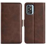 For ZTE Blade A72 5G Dual-side Magnetic Buckle Horizontal Flip Leather Phone Case(Brown)