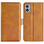 For Motorola Moto E22 / E22i Dual-side Magnetic Buckle Horizontal Flip Leather Phone Case(Yellow)