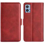 For Motorola Moto E22 / E22i Dual-side Magnetic Buckle Horizontal Flip Leather Phone Case(Red)