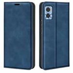 For Motorola Moto E22 / E22i Retro-skin  Magnetic Suction Leather Phone Case(Dark Blue)