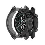 For Ticwatch Pro 3 Ultra TPU Color Transparent Half Wrapped Protective Shell(Transparent Black)