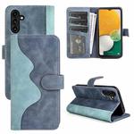 For Samsung Galaxy A14 5G Stitching Horizontal Flip Leather Phone Case(Blue)