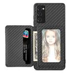 For Samsung Galaxy S20 FE Carbon Fiber Magnetic Card Wallet Bag Phone Case(Black)