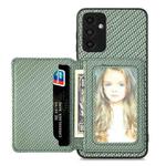 For Samsung Galaxy A13 5G Carbon Fiber Magnetic Card Wallet Bag Phone Case(Green)