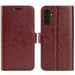 For Samsung Galaxy A14 5G R64 Texture Horizontal Flip Leather Phone Case(Brown)
