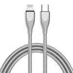 ENKAY ENK-CB128 PD 27W Type-C to 8 Pin Carbon Steel Hose Spring Fast Charging Data Cable, Length:2m(Silver)