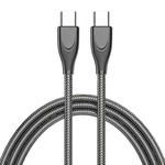 ENKAY ENK-CB129 PD 65W Type-C to Type-C Carbon Steel Hose Spring Fast Charging Data Cable, Length 1m(Black)