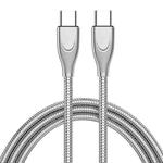 ENKAY ENK-CB129 PD 65W Type-C to Type-C Carbon Steel Hose Spring Fast Charging Data Cable, Length 1m(Silver)