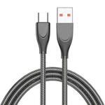 ENKAY ENK-CB132 USB to USB-C / Type-C Carbon Steel Hose Spring 6A Supper Fast Charging Data Cable, Length:1m(Black)