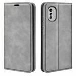 For Nokia G60 5G Retro-skin Magnetic Suction Leather Phone Case(Grey)