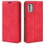 For Nokia G60 5G Retro-skin Magnetic Suction Leather Phone Case(Red)