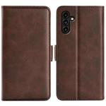 For Samsung Galaxy A14 5G Dual-side Magnetic Buckle Leather Phone Case(Brown)