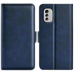 For Nokia G60 / G40 Fusion Dual-side Magnetic Buckle Leather Phone Case(Dark Blue)