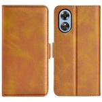 For OPPO A17 Dual-side Magnetic Buckle Leather Phone Case(Yellow)