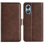 For OPPO A17 Dual-side Magnetic Buckle Leather Phone Case(Brown)
