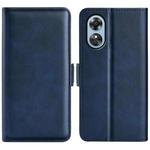 For OPPO A17 Dual-side Magnetic Buckle Leather Phone Case(Dark Blue)