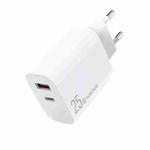 NORTHJO NOPD2502 PD 25W USB-C/Type-C + QC 3.0 USB Dual Ports Fast Charger, Plug Type:EU Plug(White)