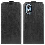 For OPPO A17 R64 Texture Vertical Flip Leather Phone Case(Black)