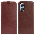 For OPPO A17 R64 Texture Vertical Flip Leather Phone Case(Brown)