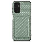 For Samsung Galaxy A13 5G Carbon Fiber Leather Card Magsafe Magnetic Phone Case(Green)