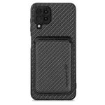 For Samsung Galaxy A22 4G Carbon Fiber Leather Card Magsafe Magnetic Phone Case(Black)
