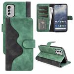 For Nokia C21 Stitching Horizontal Flip Leather Phone Case(Green)