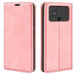 For Xiaomi Poco C40 Retro-skin Magnetic Suction Leather Phone Case(Pink)