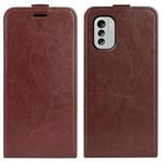 For Nokia G60 / G40 Fusion R64 Texture Vertical Flip Leather Phone Case(Brown)