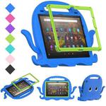 For Amazon Kindle Fire HD10 2021 Octopus Style EVA + PC Tablet Case with Strap(Blue)