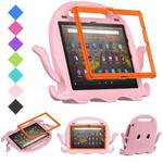 For Amazon Kindle Fire HD10 2021 Octopus Style EVA + PC Tablet Case with Strap(Pink)